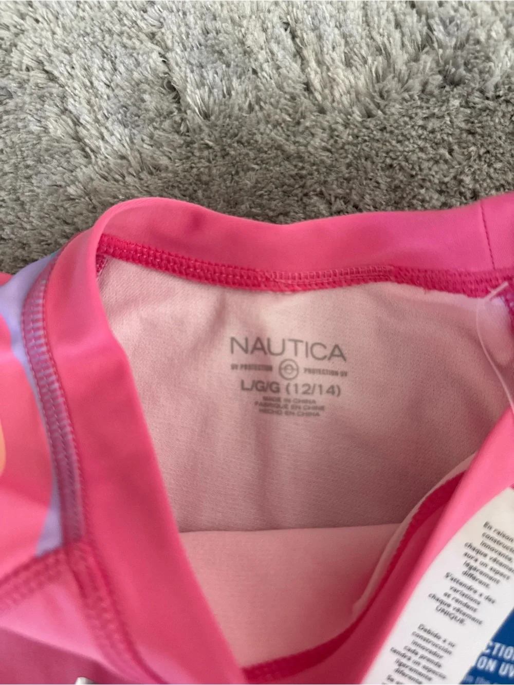 Nautica Rainbow Striped Sunset Rashguard & Bottom Swim Set